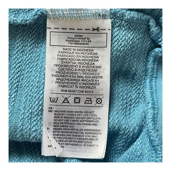 Adidas Men’s 2XL Sky Blue Hoodie Sweatshirt Three Stripe Logo EUC - Picture 6 of 8